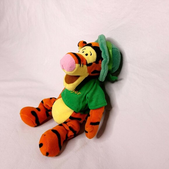 Disney Tigger Plush St Patricks Day OTigger Green Hat Shirt 11" Stuffed Toy - Picture 2 of 6